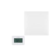 Sundirect PE350 Plus Chauffage infrarouge à distance 60 x 60 cm 350 W + thermostat Smart1.0 en saillie à piles - Montage mural ou au plafond possible