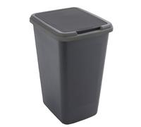 SUNDIS Green Bin, poubelle de tri sélectif 50 L d’intérieur, rectangulaire, en plastique recyclé, couvercle à bascule ou fixe, avec stickers pour cuisine, bureau, buanderie, atelier, garage