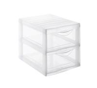 SUNDIS Orgamix, tour de rangement plastique A4, 2 tiroirs, transparent