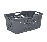 SUNDIS | Panier à Linge Pixel - 40 Litres Gris - 4 poignées ergonomiques - Design moderne et ajouré - 4006001