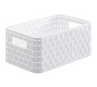 Rotho 6608601100WS Boîte de rangement Panier de rangement Rectangulaire Rotin Blanc