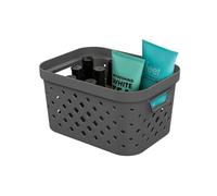 SUNDIS Pixel, panier de rangement 1,5l, en plastique gris recy mpilable, idéal pour la salle de bain, la chambre, la décoration ou le bureau (Lot de 6)