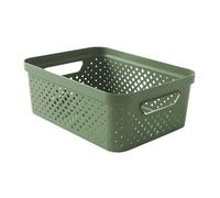 SUNDIS Pixel, panier de rangement 10l, en plastique vert sauge recy mpilable, idéal pour la salle de bain, la chambre, la décoration ou le bureau