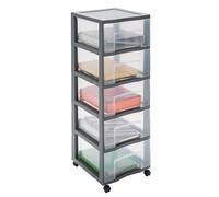 Tour de rangement avec roues Sundis TAG TOWER XL 5 tiroirs - gris