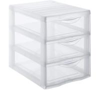 SUNDIS Tour de rangement Orgamix A5 3 tiroirs 25,5x18,5x25,5 cm transparent