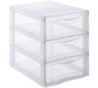 SUNDIS Tour de rangement Orgamix A5 3 tiroirs 25,5x18,5x25,5 cm transparent