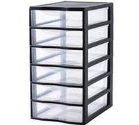 SUNDIS Tour de rangement Orgamix avec 6 tiroirs format A4 noir Noir G