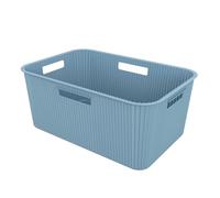 SUNDIS Vibes, panier à linge en plastique, 40l grande capacité, bleu artic, 4 poignées ergonomiques