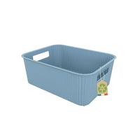 SUNDIS Vibes, panier de rangement plastique, bleu artic, 10L, avec poignées, empilable, idéal pour petits objets et accessoires de la salle de bain, la chambre, la cuisine ou le bureau