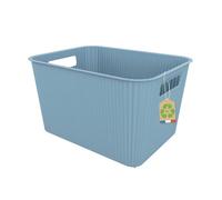 SUNDIS Vibes, panier de rangement plastique, bleu artic, 14L, avec poignées, empilable, idéal pour petits objets et accessoires de la salle de bain, la chambre, la cuisine ou le bureau