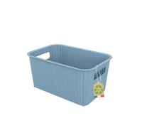 SUNDIS Vibes, panier de rangement plastique, bleu artic, 4L, avec poignées, empilable, idéal pour petits objets et accessoires de la salle de bain, la chambre, la cuisine ou le bureau