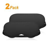 Sundix Masque De Nuit Yeux Sommeil En Soie 2 Pièces Noire