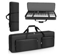 SUNDOY Housse de transport portable pour piano électrique en Oxford 600D avec rembourrage en coton de 10 mm, légère, durable et pour les voyages, Noir , 88 Key-138x18x38-cm, Noir basique