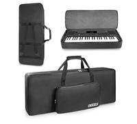 SUNDOY Housse de transport pour clavier 49 touches entièrement rembourrée, étui pour piano électrique avec tissu Oxford 600D, rembourrage en coton de 10 mm, grande poche pour accessoires (93 x 37 x 11