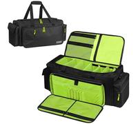 SUNDOY Sac d'organisation de câbles DJ - Sac de rangement pour câbles avec fond rembourré amovible et séparateurs pour équipement DJ, câbles audio et accessoires de musique, Noir , 57 x 26 x 30-cm