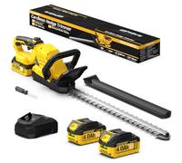 SundpeyPRO 53CM Taille Haie Batterie - 21V Taille Haie Electrique sans Fil avec 2 Batteries de 4.0Ah, Poignée Pivotante à 180°, 16mm Écartement des Dents pour Jardin, Haies et Arbustes