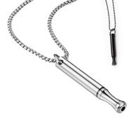 sundrerfect 2 Pièces Collier de Respiration Contre l'Anxiété, Attaques de Panique, Gestion du Stress (Noir+Argent)