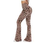 Sundwudu Leggings de Yoga à Pattes d'éléphant, ajustés aux Cuisses et aux Genoux, Taille Haute, Doux et élégants, Pantalon pour Femme, Noir, Taille XL