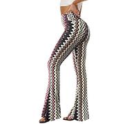 Sundwudu Leggings de yoga à pattes d'éléphant, ajustés aux cuisses et aux genoux, taille haute, doux et élégants pour femme Noir, Taille XL