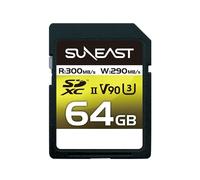 SUNEAST Carte mémoire SDXC 64 Go jusqu'à 300 Mo/s UHS-II V90 U3 pSLC 4K 8K ULTIMATE PRO Professional Carte mémoire SE-SDU2064GA300