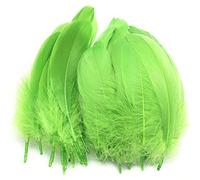 Suneast Lot de 100 Plumes d'oie pour Loisirs Créatifs, Attrape-Rêves, Boucles d'oreilles, Mariage, Festival, Décoration de Fête Prénatale - Vert, 12-18cm