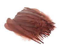 Suneast Lot de 100 Plumes d'oie pour Loisirs Créatifs, Attrape-Rêves, Boucles d'oreilles, Mariage, Festival, Décoration de Fête Prénatale - Café, 15-20cm
