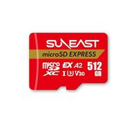 SUNEAST MicroSD Express, 512 Go, écriture : 900 Mo/s, lecture : 620 Mo/s, pour Swtich 2, Video 4K, A1 U3 V30
