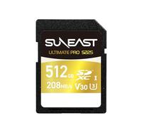 SUNEAST Ultimate Pro Gold V30 U3 C10 UHS-I S225 SDXC Carte mémoire 512 Go Lecture : 208 Mo/s Écriture : 170 Mo/s avec TLC NAND