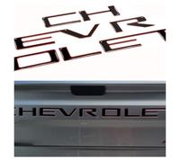 suneensy Lettres d'insertion de hayon pour Silverado 2019-2025 avec drapeau américain, emblèmes arrière 3D avec adhésif puissant (noir brillant avec bordure rouge)