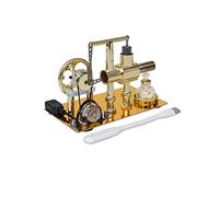 Sunery Stirling - Modèle de moteur Stirling - En métal sterling - Avec lumière USB - Moteur à air chaud - Modèle de générateur de moteur Stirling - Physique - Science - Jouet éducatif - Cadeau pour