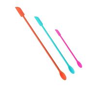 Sunerzenor Ensemble de 3 Mini-spatules de Maquillage, Cuillères à Mélanger Double Face avec Poignées Ergonomiques pour La Cuisine, Les Cosmétiques et L'usage, 3 pièces colorées