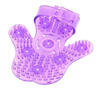 Sunerzenor Gant de Massage Corporel avec Boules de Massage pour Le Bain, Au Design Ergonomique et Doté de Rouleaux Métalliques Rotatifs, Idéal pour Un Massage Re, Violet