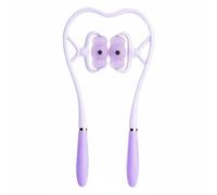 Sunerzenor Masseur de Cou Manuel Rouleaux 360 Appareil Auto-massage Cervical Double Point Gâchette Poignées Souples Forme Cygne PP TPE Aimant Action Ciblée, Violet Clair