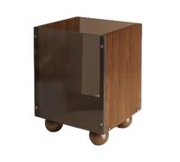 Sunerzenor Organisateur de Salle de Bain Boîte Support Conteneur Rangement avec Panneau Avant et Corps Grain de Noyer Ouverture Supérieure pour Accès Direct