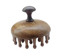 Sunerzenor Peigne de Massage En Bois, Outil Gua Sha, Peigne, éponge à Shampoing, Embout, Massage de La Tête