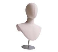 Sunerzenor Présentoir Tête de Mannequin Pratique Base En Métal Décoratif Bureau Tête de Mannequin Porte-Chapeau pour Foulard Postiche Casque, Base En Argent