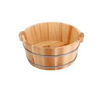 Sunerzenor Seau pour Bain de Pieds En Bois, Bassine Fixe En Métal, Grande Baignoire Multifonctionnelle Idéale pour Les Soins Quotidiens Des Pieds, Décoration Int, 16x36cm UN