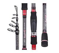 SUNESA Canne à pêche Canne à pêche en Fiber de Carbone télescopique Canne à pêche Super léger Deux Couleurs matériel de pêche for la pêche 1.8/2.1/2.4/2.7M Canne a Peche au Coup (Size : Red Rod 1.8M)