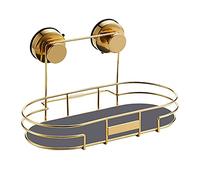 SUNESA Etagere Douche Étagère de Salle de Bain, étagères flottantes avec Rail, étagères de Rangement Mural avec Cadre en métal for Salle de Bain, Cuisine, Chambre à Coucher Rangement Douche