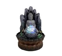 SUNESA Fontaine de table d'intérieur Bouddha Fontaine à eau Bouddha assis Fontaine Zen Résine Artisanat Intérieur Salon Bureau Décoration Bureau Bureau Fontaine d'intérieur