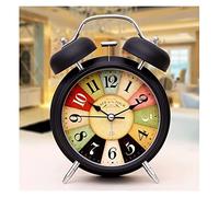 SUNESA Horloge de Table Batterie silencieuse Réveil Vintage Quartz Chambre Nightlight Design Analogique Non Cocher Réveil de Chevet Twin Bell Pendulettes de Bureau