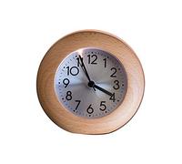 SUNESA Horloge de Table Horloge muette Bois Ronde Ronde Petit réveil Lumineux Bureau Horloge Salon Chambre décoration rétro Petite Horloge de Bureau 4,37 Pouces Pendulettes de Bureau (Color : A)