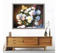 Suneve Peinture Diamant Adulte Débutant,5D Bouquet européen Art du diamant Complet Kits,DIY Round diamond painting art kits Broderie Point de Croix Painting pour Décoration Murale Maison 75x95cm