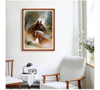 Suneve Peinture Diamant Adulte Débutant,5D L'amour des chevaux Art du diamant Complet Kits,DIY Round diamond painting art kits Broderie Point de Croix Painting pour Décoration Murale Maison 105x135cm