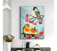 Suneve Peinture Diamant Adulte Débutant,5D Oiseaux neige Art du diamant Complet Kits,DIY Round diamond painting art kits Broderie Point de Croix Painting pour Décoration Murale Maison 75x95cm