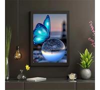 Suneve Peinture Diamant Adulte Débutant,5D Papillon de glace Art du diamant Complet Kits,DIY Round diamond painting art kits Broderie Point de Croix Painting pour Décoration Murale Maison 55x75cm