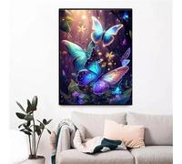 Suneve Peinture Diamant Adulte Débutant,5D Papillon des buissons Art du diamant Complet Kits,DIY Round diamond painting art kits Broderie Point de Croix Painting pour Décoration Murale Maison 55x75cm