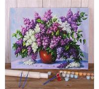 Suneve Peinture Numero Adulte,Beau bouquet DIY Acryliques Peinture par Numéros pour Débutants,Fleurs Creatif Toile Peinture à l'huile pour Décoration de la Maison,avec Cadre 45x60cm