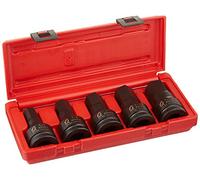 SUNEX 4506 hexagonale 3/10,2 cm Drive SAE Impact Driver Set, Standard, 6 pans, Cr-Mo, 3/10,2 cm - 1-1/10,2 cm, 5 pièces