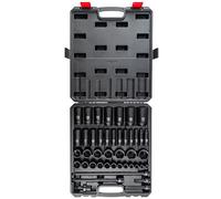 Sunex - Jeu de 43 douilles à choc 30 mm, SAE 9 à 30 mm, acier Cr-Mo, mallette robuste